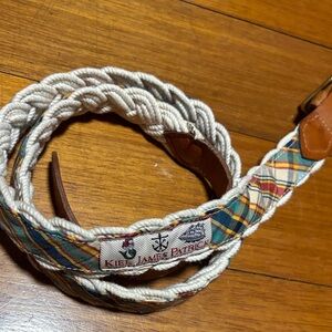 Kiel James Patrick Plaid and Braided Belt